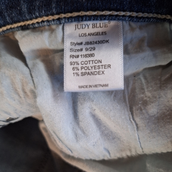 Judy Blue Womens Trouser Flare Button Fly Distressed Jeans. Size 9/29 - Picture 8 of 9